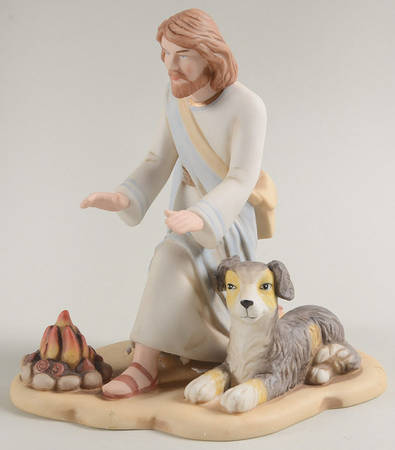Thomas Kinkade Nativity Keeping Warm - No Box 45a