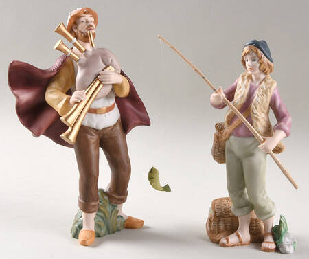 Thomas Kinkade Nativity Skilled Fisherman & Playing For The Newb - No Box