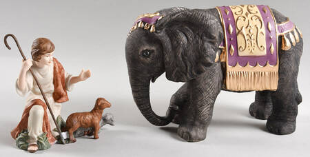 Thomas Kinkade Nativity Grand Elephant & Kneeling Before Newborn - No Box
