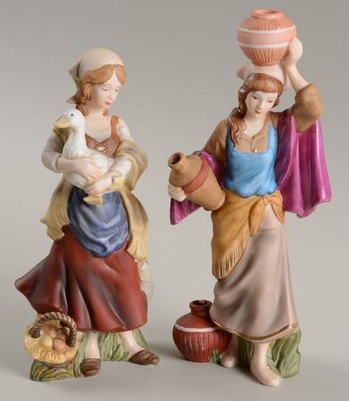 Thomas Kinkade Nativity Water Bearer & Peasant Maiden - No Box