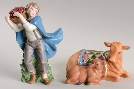 Thomas Kinkade Nativity Devoted Peasant & Watching Over Her Youn - No Box