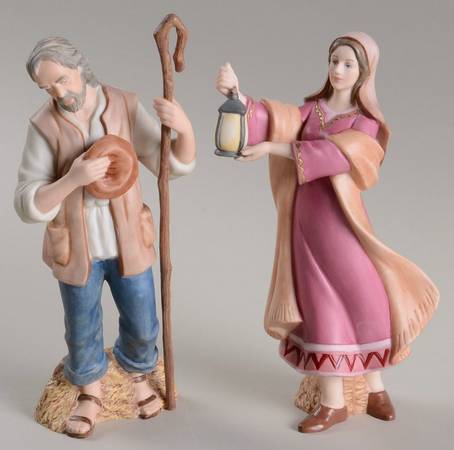 Thomas Kinkade Nativity Keeper Of The Inn & Lighting The Night - No Box
