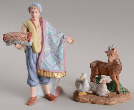 Thomas Kinkade Nativity Gifts For My King & Gathering In Praise - No Box