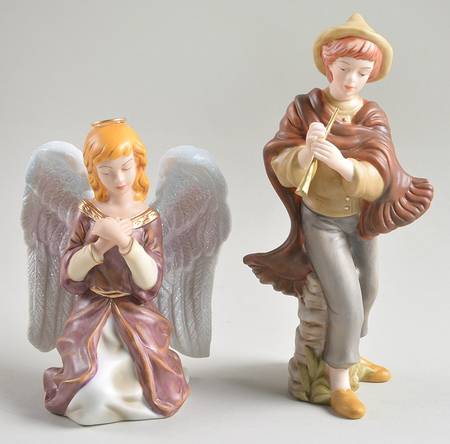 Thomas Kinkade Nativity Angel Of Prayer & Song Of Praise Musicia - No Box
