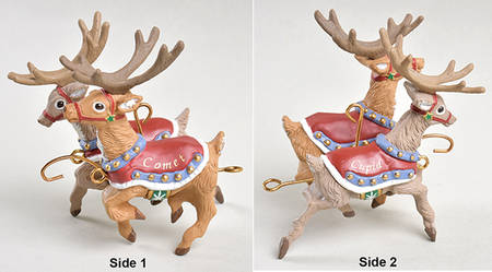 Santa and His Reindeer Comet & Cupid - Boxed