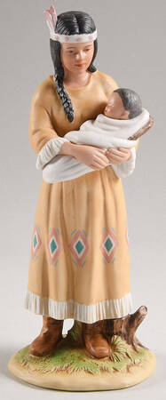 Homco Figurines Native American Woman W/Baby - No Box 108