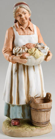 Homco Figurines Woman With Basket Of Clothes - No Box