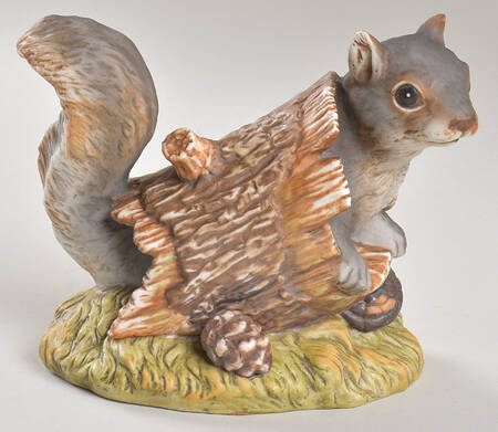 Homco Figurines Squirrel In Log - No Box