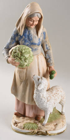 Homco Figurines Old Woman With Sheep - No Box 116b