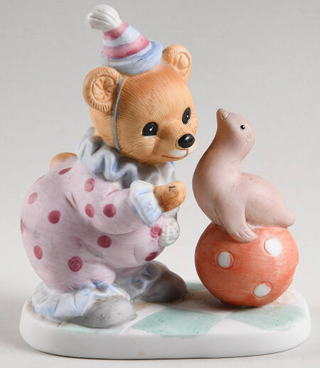 Homco Figurines Circus Bear-Seal On Ball - No Box 117b