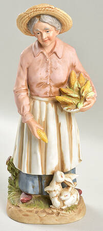 Homco Figurines Old Lady With Corn - No Box