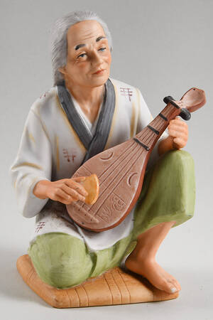 Homco Figurines Asian Man Playing Pipa - No Box
