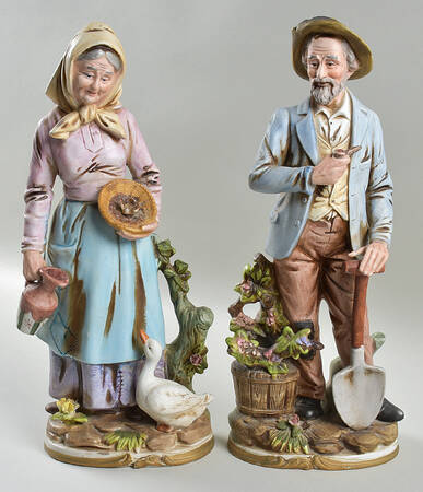 Homco Figurines Old Farmer Couple - Pair - No Box