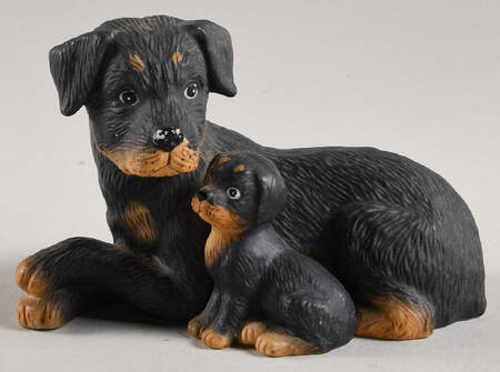 Homco Figurines Rottweiler Mother & Puppy - Boxed
