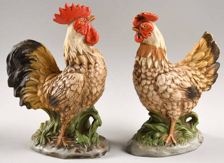 Homco Figurines Rooster & Hen - Boxed