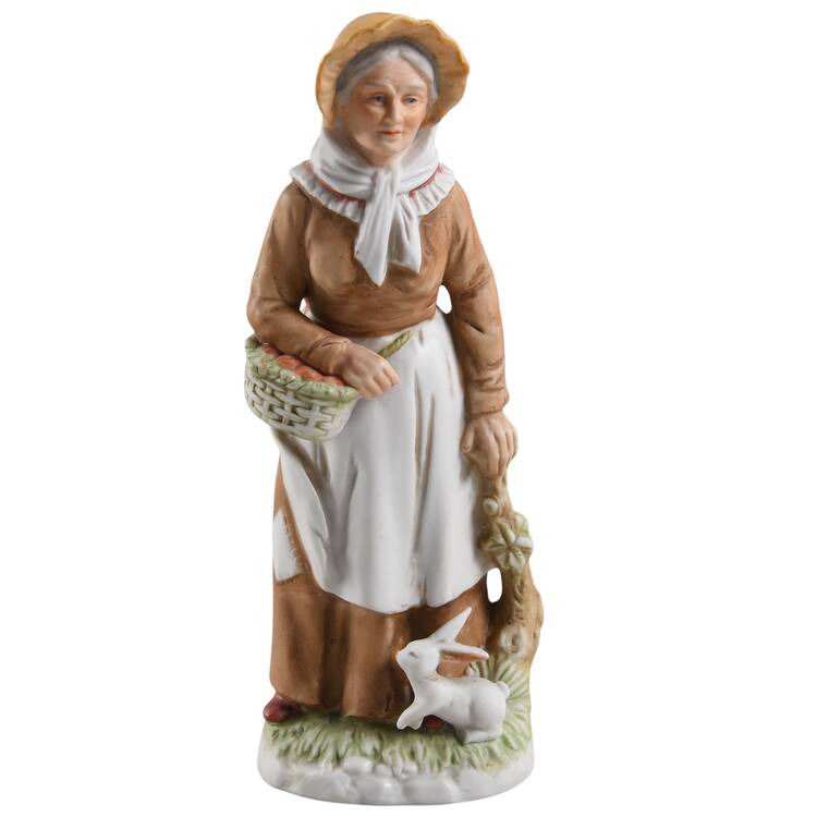 Homco Figurines Old Woman With Apple Basket - No Box