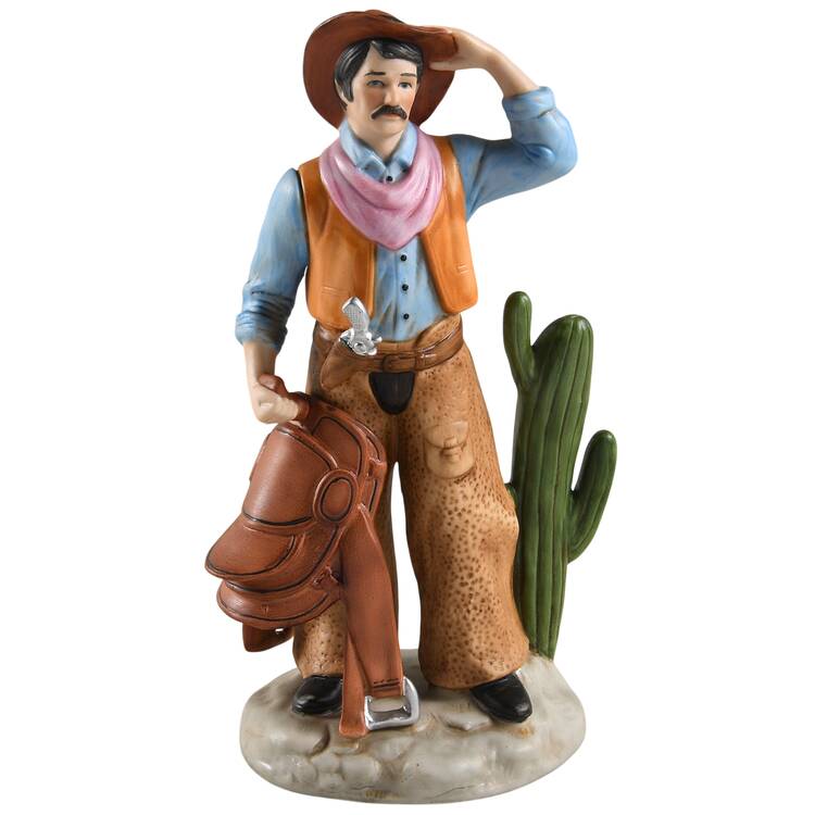 Homco Figurines Cowboy With Saddle - No Box