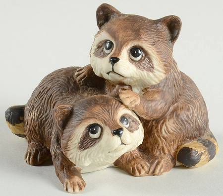 Homco Figurines Raccoons - No Box