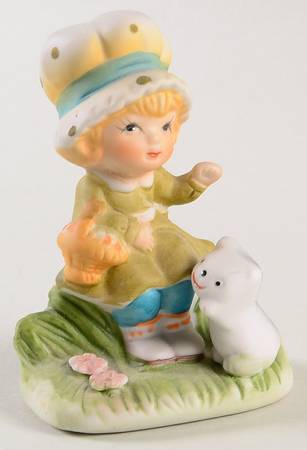 Homco Figurines Girl With Car - No Box