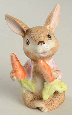 Homco Figurines Rabbit With Carrots - No Box