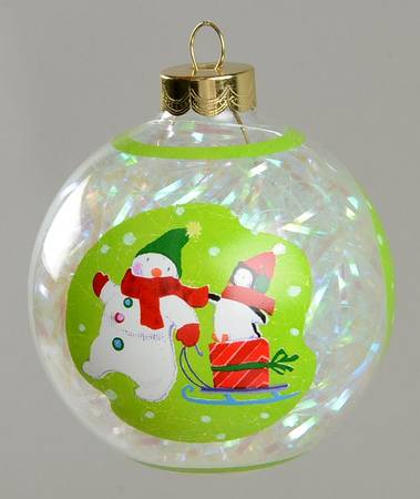 2004 Hallmark Christmas Ornaments Snowy Day-Glass Ball - Boxed