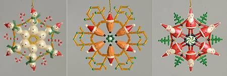 2004 Hallmark Christmas Ornaments Snowflake Fun-Set Of 3 - Boxed