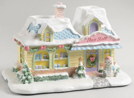 Precious Moments Christmas Village Heart & Sole Shoe Shop - No Box