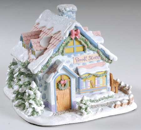 Precious Moments Christmas Village Bound With Love Book Store - No Box