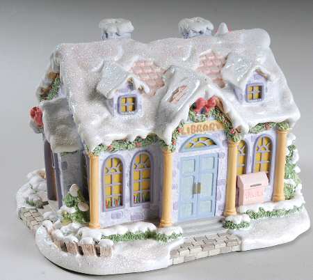 Precious Moments Christmas Village Quiet Time Library - No Box