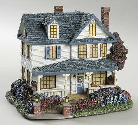 Thomas Kinkade Hometown Spring Victorian Evening House - No Box