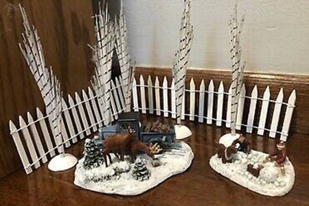 Terry Redlin's Winter Memories Village Truck And Deer-8 Pc Set - No Box