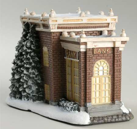Terry Redlin's Winter Memories Village First National Bank - No Box