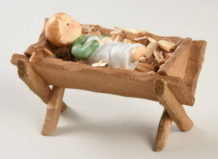 Children's Nativity Chirst Child W/ Wood Manger - Boxed