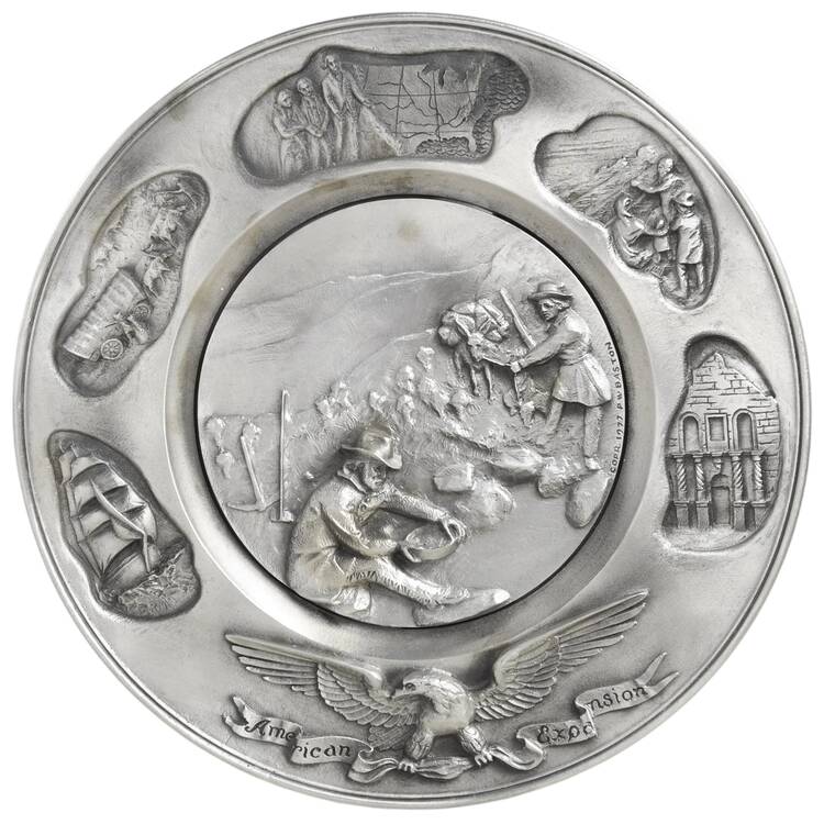 Hudson Pewter Plate American Expansion The Goldrush - Boxed