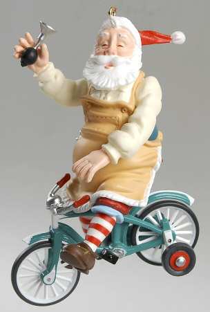 Toymaker Santa 2002 On Bicycle #3 - Boxed