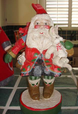 House of Hatten Christmas Figurine Santa W/ Rabbit - Boxed