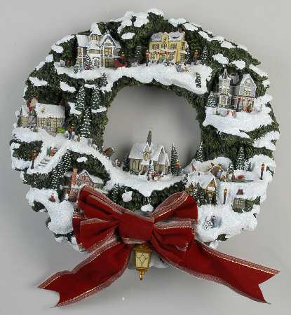 Village Christmas Wreath-Kinkade by Hawthorne Village