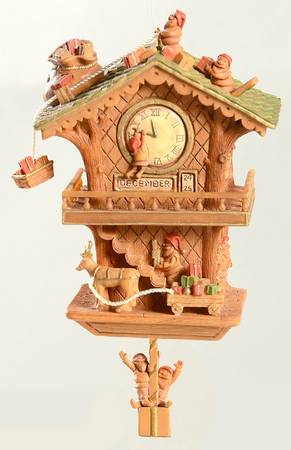 2006 Hallmark Christmas Ornaments Workshop Clock-Pull String - With Box