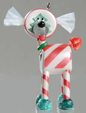 2007 Hallmark Christmas Ornaments Peppermint Pup-Limited-Club - With Box