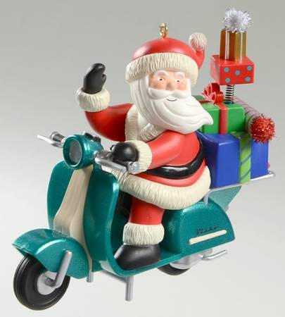 2007 Hallmark Christmas Ornaments Santa's Scooter-Motion/Sound/Light - Boxed
