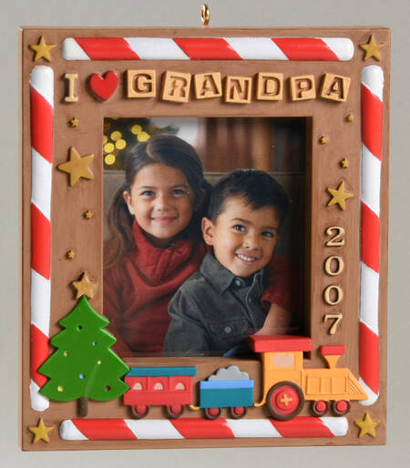 2007 Hallmark Christmas Ornaments I Love Grandpa Photo Holder - Boxed