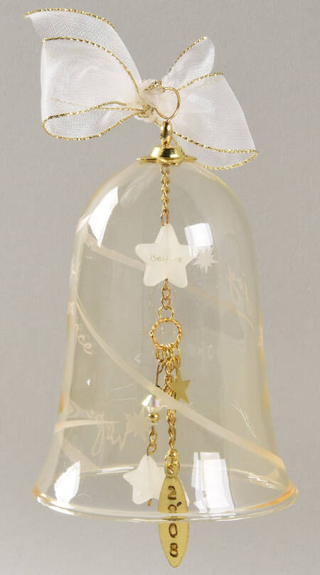 2008 Hallmark Christmas Ornaments Ringing In Christmas-Glass Bell - Boxed