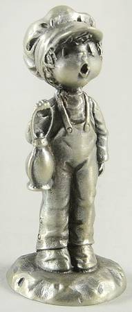Little Gallery Pewter Figurines Chiming In (Caroling Boy) - Boxed
