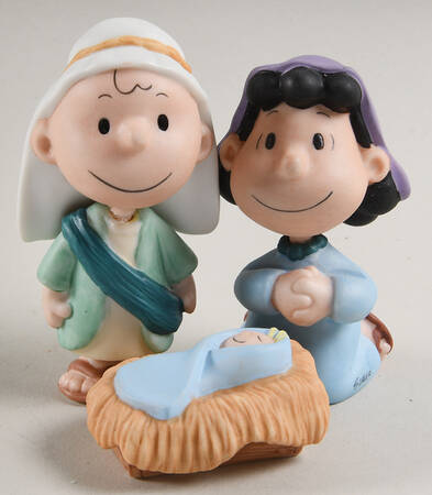 Peanuts Gallery Nativity Holly Family-Charliebrown/Lucy - Boxed