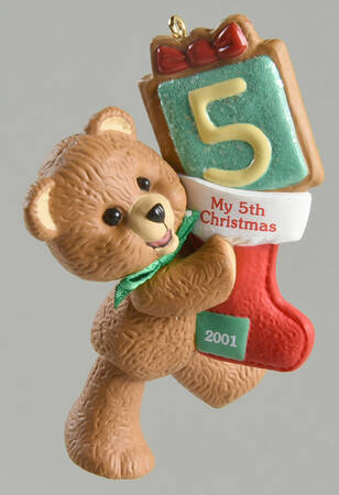 Child's Age Collection 2001-Childs 5th Christmas-Bear - Boxed