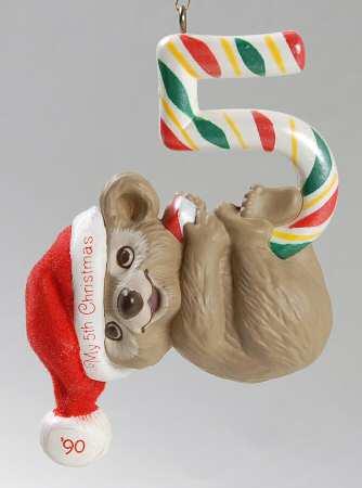 Child's Age Collection 1990-Childs 5th Christmas-Bear - Boxed