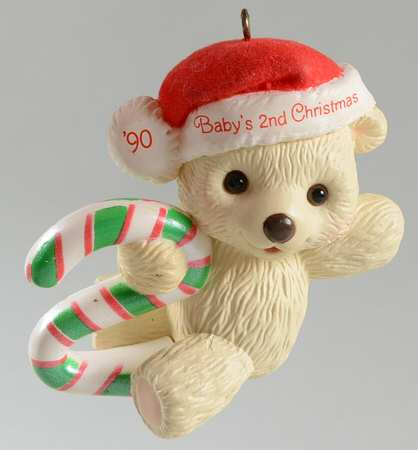 Child's Age Collection 1990-Babys 2nd Christmas-Bear - Boxed