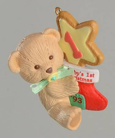 Child's Age Collection 1993-Babys 1st Christmas-Bear - Boxed