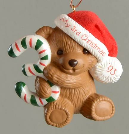 Child's Age Collection 1993-Childs 3rd Christmas-Bear - Boxed