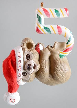 Child's Age Collection 1993-Childs 5th Christmas-Bear - Boxed
